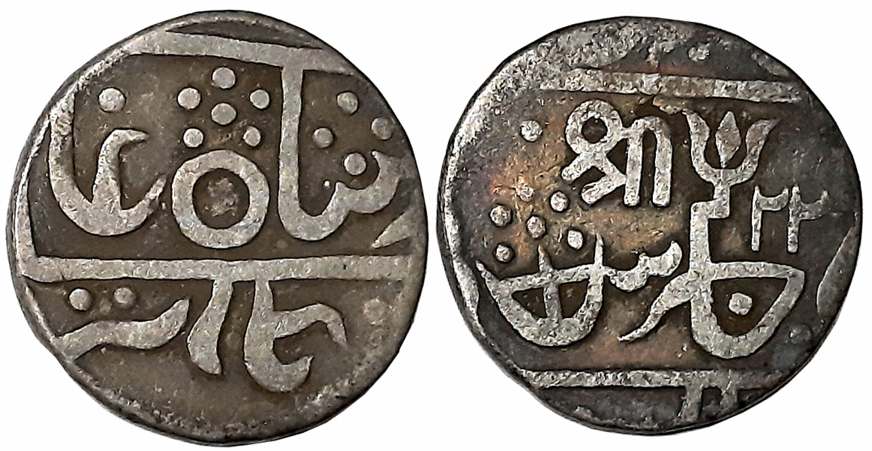 Baija Bai (As regent), Silver Rupee, 10.58g, Broad flan, Lashkar Mint, RY 23, Devnagari “S