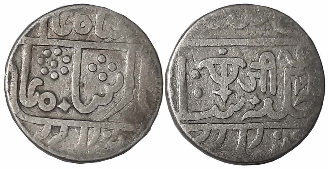 Jayaji Rao, Silver Rupee, 10.56g, Broad flan, Lashkar Mint, RY 2X, in the name of Shah Ala