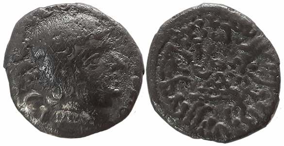 Rudrasimha I, son of Rudradaman as MahaKshatrapa, Silver Drachma, 2.03g, SE11X, Obv: Bust 