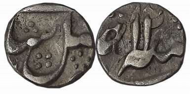 Murshidabad, Silver 1/8 Rupee, 1.37g, in the name of Shah Alam II, RY 12 (P. Stevens# 2.15