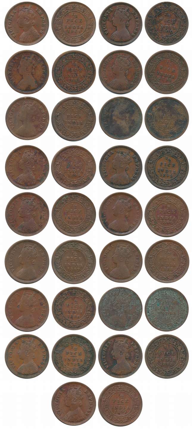 Victoria Empress, Set of Complete Year, 1885, 1886, 1887, 1888, 1889, 1890, 1891, 1892, 18