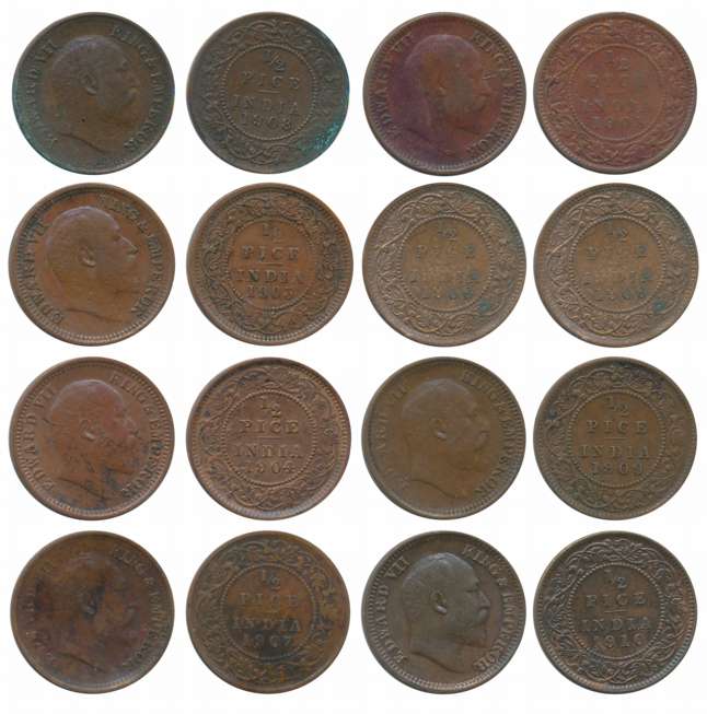 King Edward VII, Set of Complete Year, 1903, 1904, 1905, 1906, 1907, 1908, 1909, 1910, 1/2
