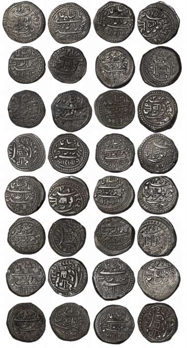 Junagadh, Bahadur Khan, Silver Kori (16), Various dates, in the name of Muhammad Akbar (KM