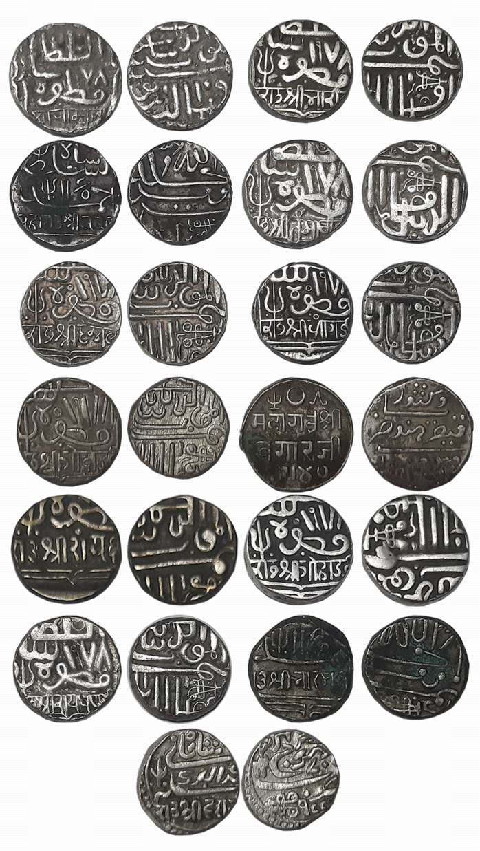 Kutch, Silver Kori (13), Rao Sri Khengarji I (RS# 19.1), Rao Sri Bharmalji I (RS# 36.2), R