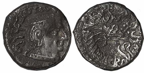 Damajadashriya III, Son of Damasena as MahaKshatrapa, Silver Drachma, 2.15g, SE176, Obv: B