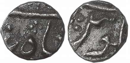 Silver 1/8 Rupee,1.43g, Surat Mint, in the name of Shah Alam II (P. Stevens# 6.172). Very 