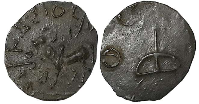 Anandas of Banavasi, Rano Visnu Rudra Buddhananda, Potin, Unit, 1.20g, Bull to left Type, 