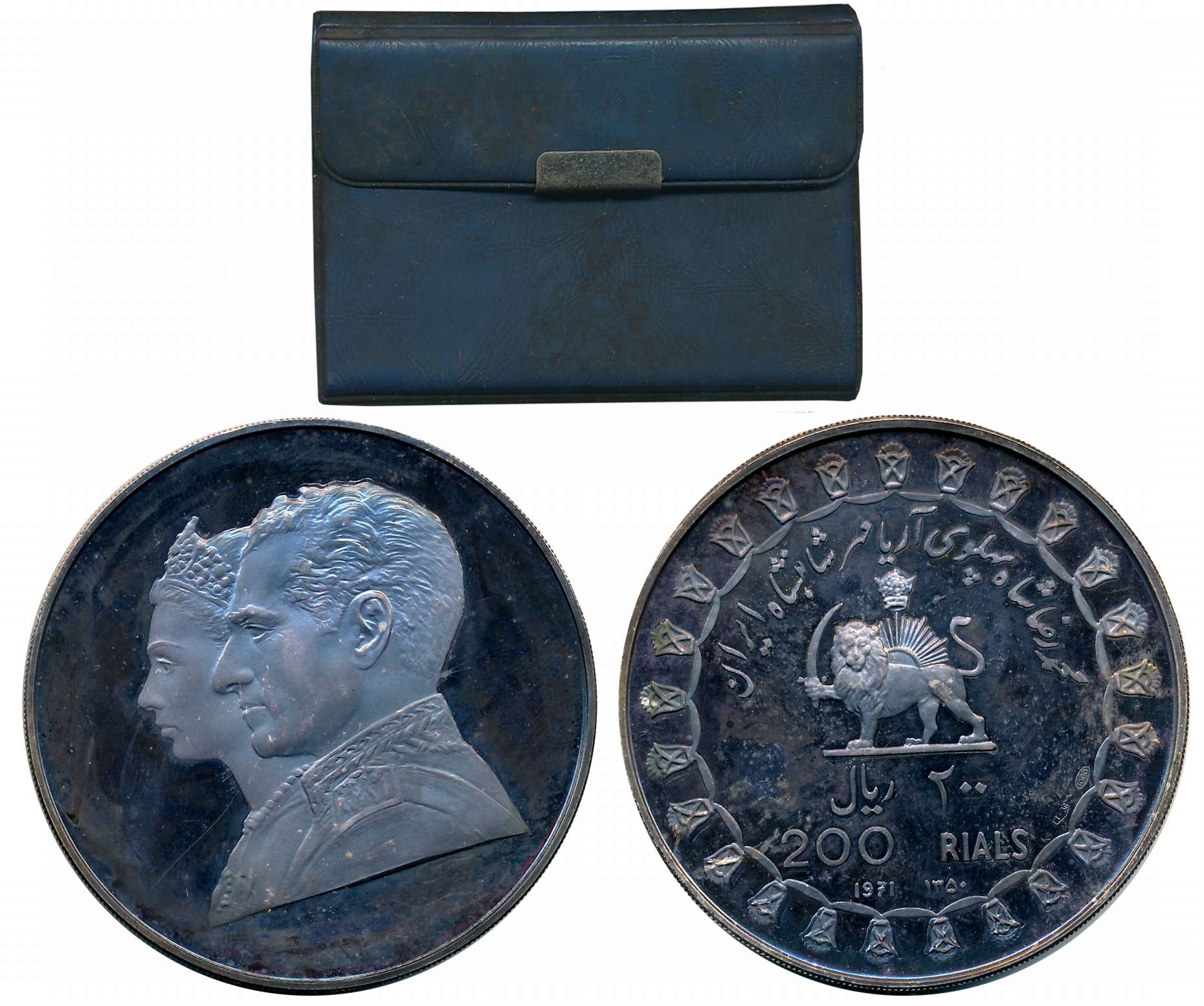 Iran, Muhammad Reza Pahlavi Shah, Silver, 200 Rials, 60.00g, Proof, “2500th Anniversary of