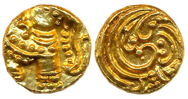 Gangas of Talakadu, Gold Gajapati Gadyana Varaha, 3.85g, Obv: An ornate Elephant standing 