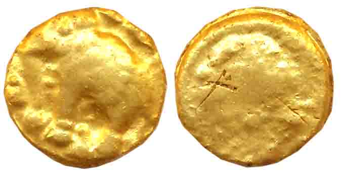 Gangas of Talakadu, Gold Gajapati Gadyana Varaha, 3.88g, “Elephant to left” type, Obv: An 