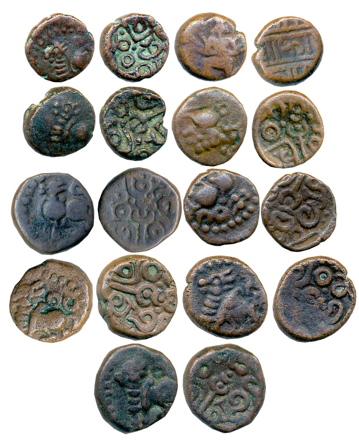Nayaka, Period, Copper (9), various types. Fine to very fine. 9 coins.