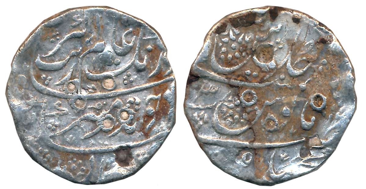 Aurangzeb, Silver Rupee, 11.33g, Machalipattan Mint, AH 1100/ RY 3X (KM# 300.55). Very fin