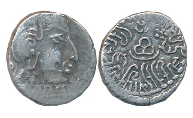 Western Kshatrapas, Kardamaka Family, Damsena, Silver Drachma, 1.91g, ‘Bombay’ fabric, Obv