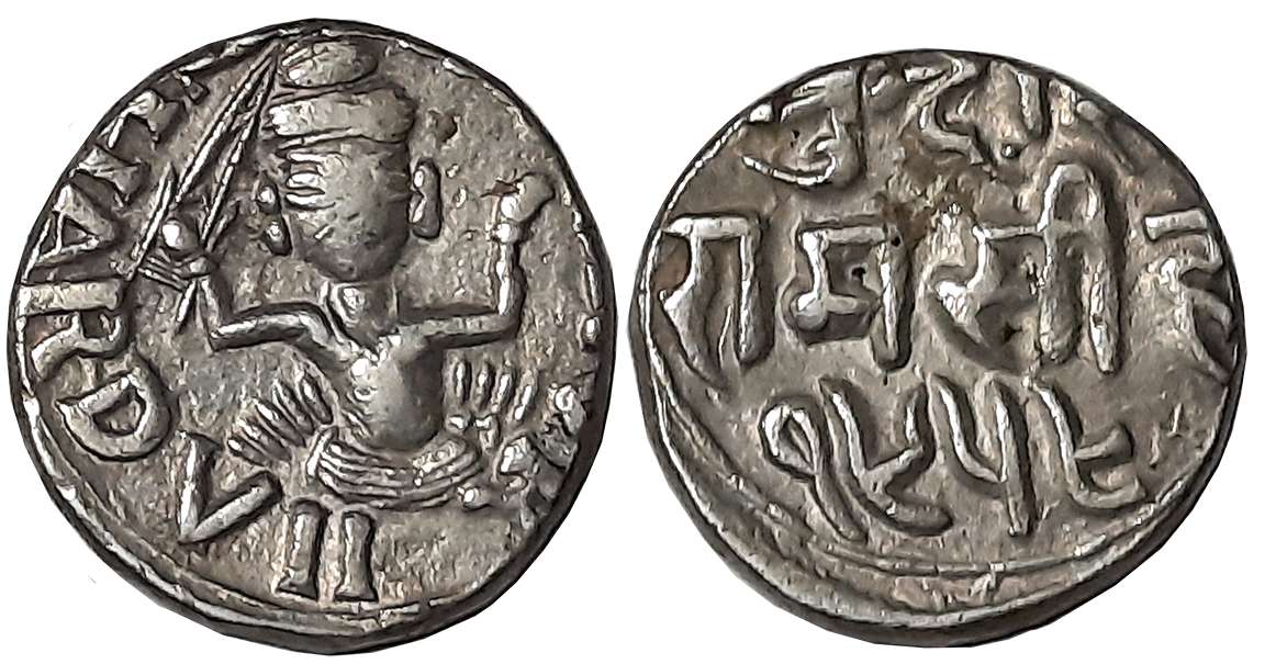 Raghubir Singh, Silver Rupee, 10.67g, VS 1959, with the name of Edward VII (KM# Y#11). Ver