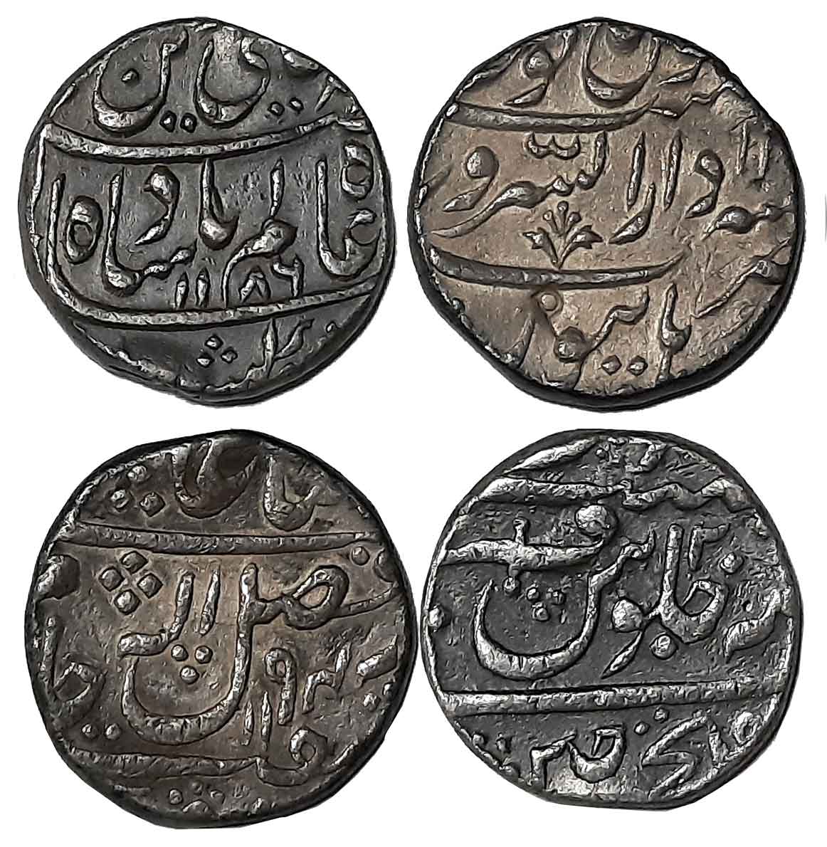 Mahadji Rao, Silver Rupees (2), 11.30g, 11.54g, Darul Surur Burhanpur Mint, AH 1186/ RY 1X