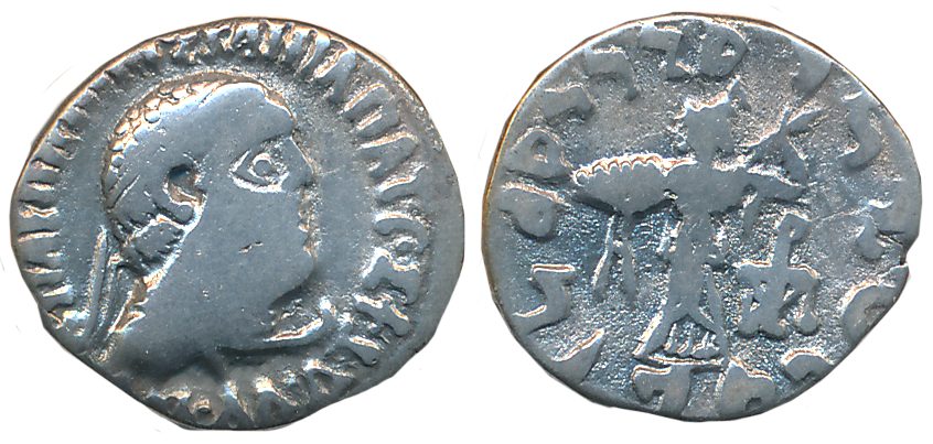 Indo Greeks, Apollodotos II, Silver Drachma, 2.07 g, Obv: Diademed bust of king, Greek leg