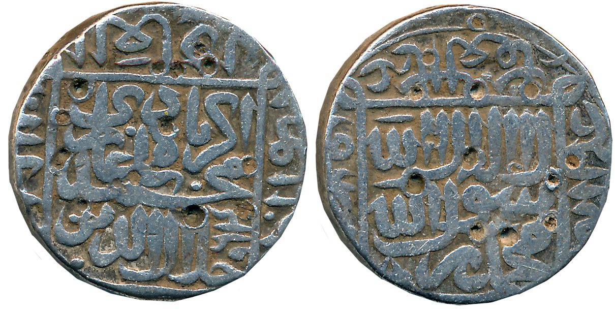 Akbar, Silver Rupee, 11.09g, “Kalima” type, Gwalior Mint (off flan), AH 964 (Zeno# 213140 