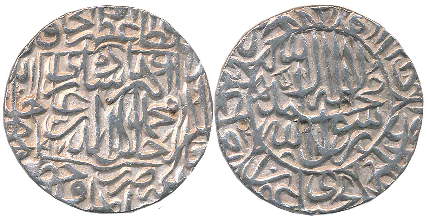 Akbar, Silver Rupee, 11.40g, “Kalima” type, Hazrat Delhi Mint, AH 973 (KM# 80.70). Extreme
