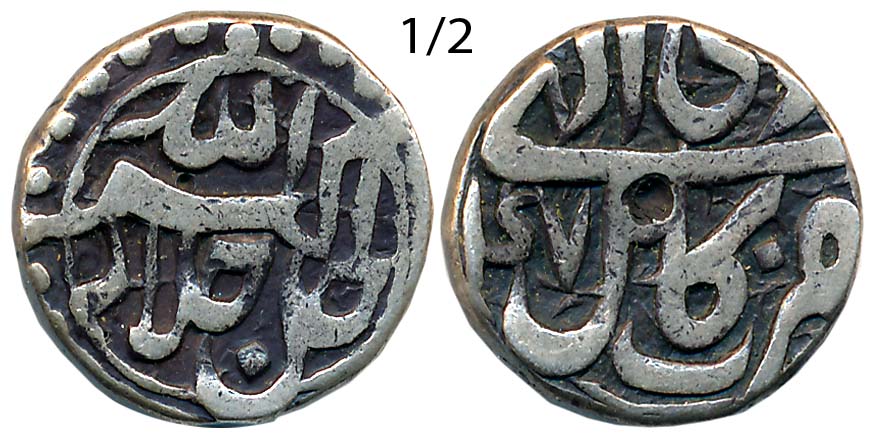 Akbar Silver 1/2 Rupee, 5.59g, “Jalalahu” type, Kabul Mint, Ilahi Month Di, Year 47 (KM# 6
