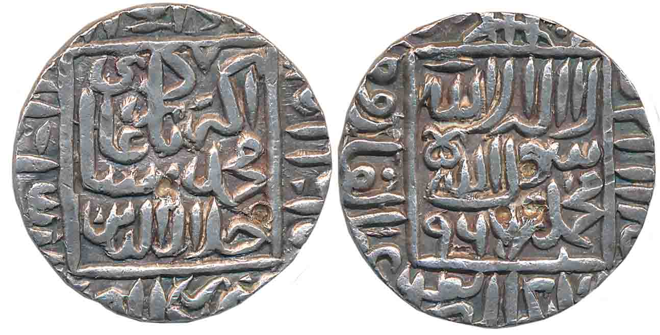 Akbar, Silver Rupee, 11.46g, “Kalima” type, Kalpi Mint, AH 967 (KM# 80.11). Very fine.