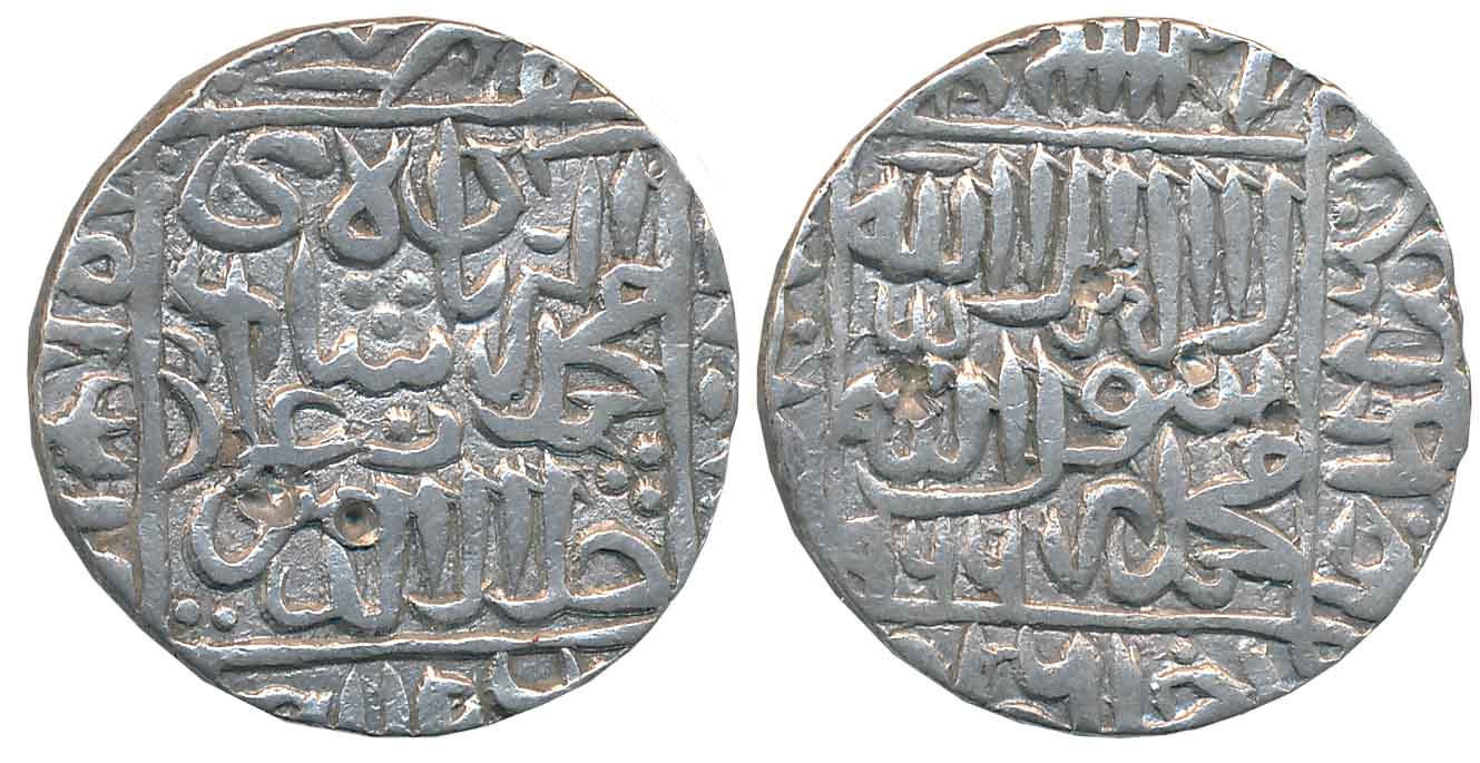 Akbar, Silver Rupee, 11.38g, “Kalima” type, Shergarh Mint, AH 966 (KM# 80.17). Very fine.