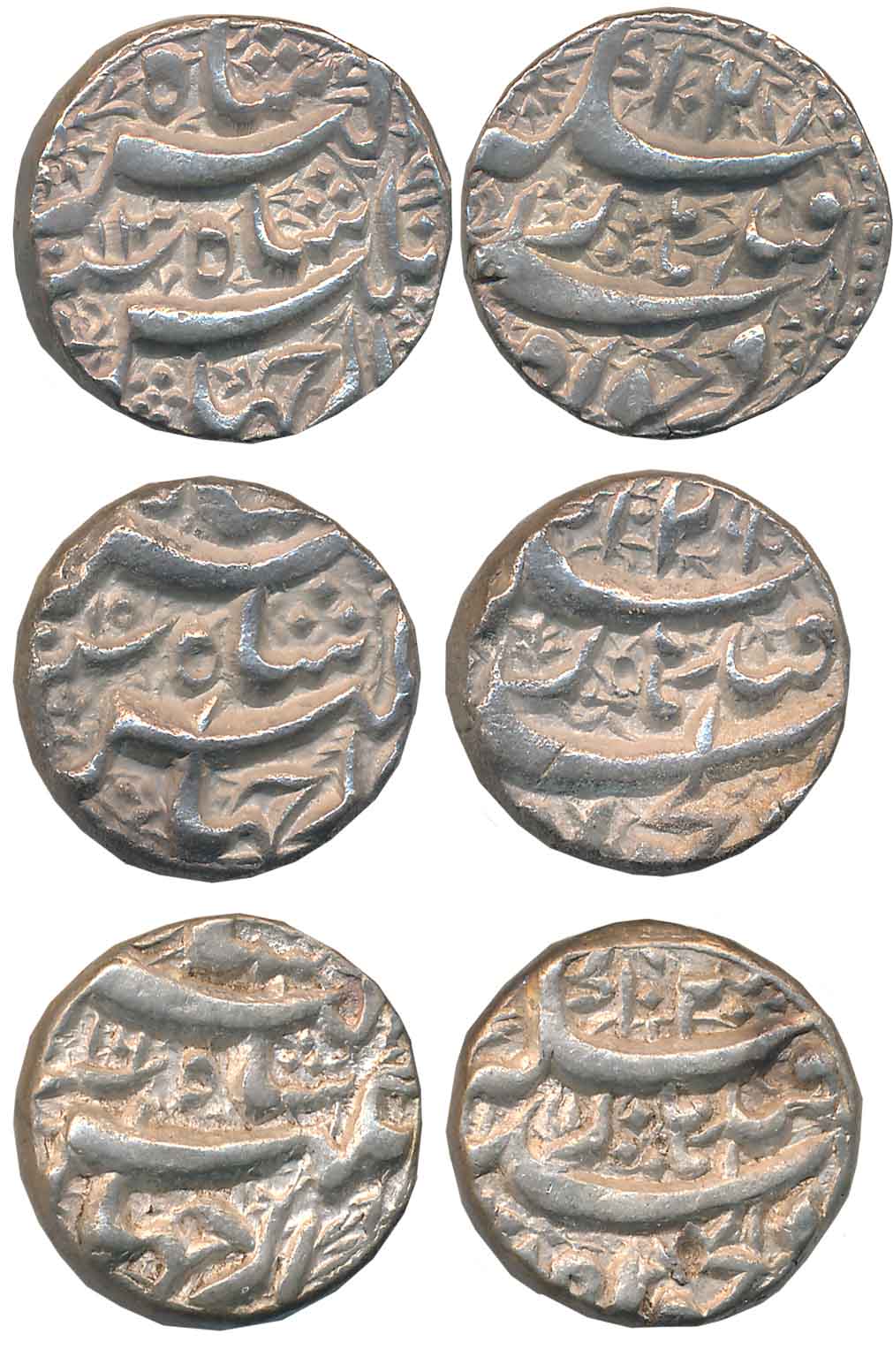 Jahangir, Silver Rupees (3), Qandahar Mint, AH 1027/ RY 13, AH 1029/ RY 15, AH 1030/ RY 16