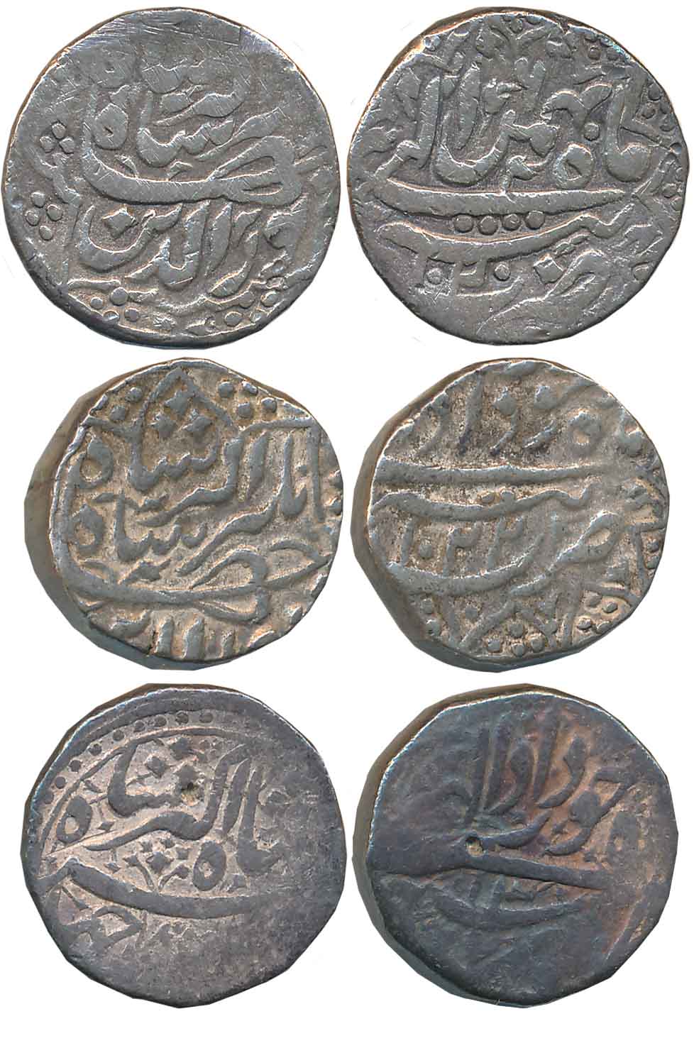 Jahangir, Silver Rupees (3), Tatta Mint, Khurdad (2), AH 1022, AH 1027/ RY 13, Bahaman, AH