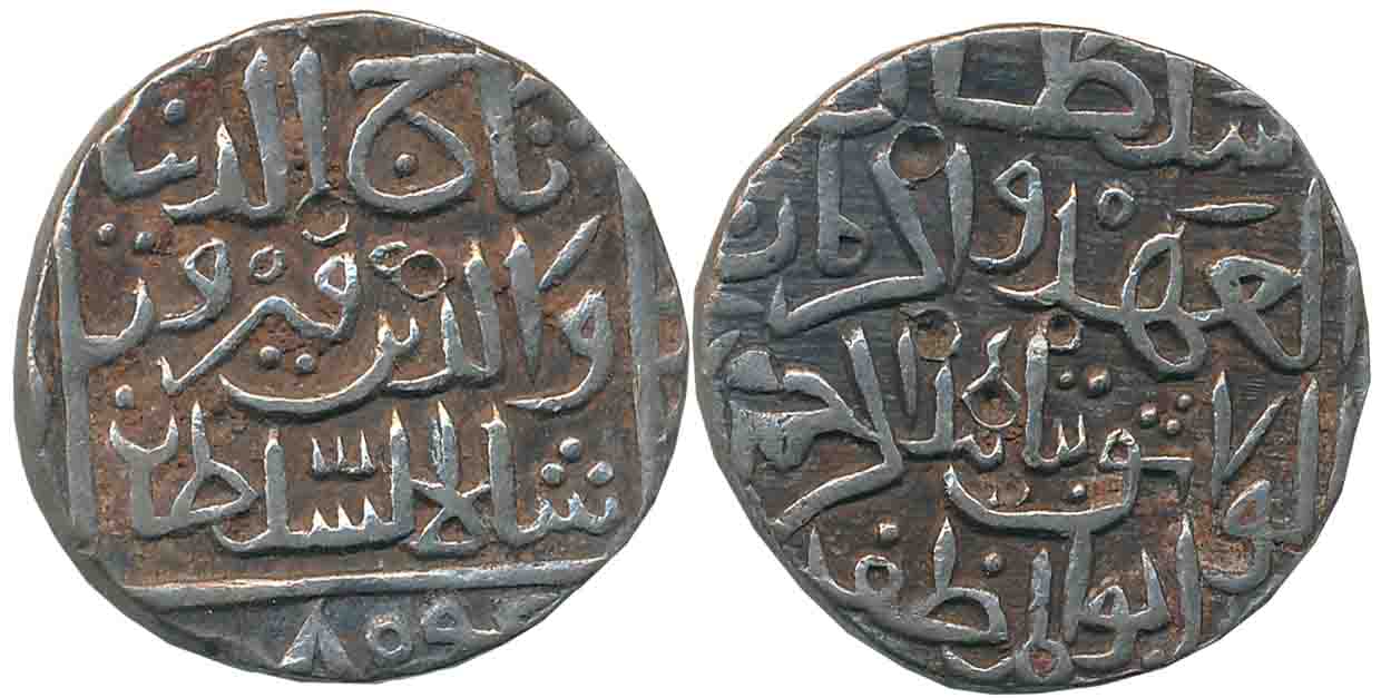 Taj ud din Firoz, Silver Tanka, 10.95g, Hadrat Ahsanabad Mint (off flan), AH 804 (G&G# BH6