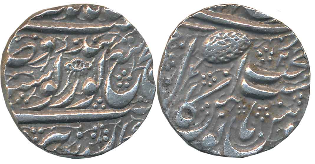 Ranjit Singh, Silver Rupee, 10.95g, “Nanakshahi” couplet, Amritsar Mint, VS (1874), Digit 