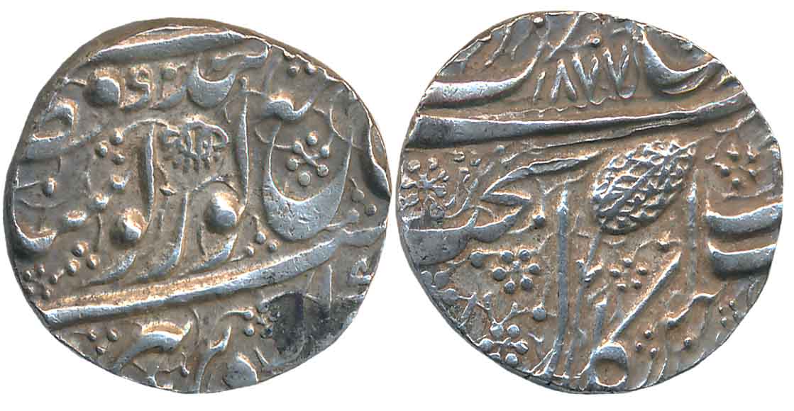 Ranjit Singh, Silver Rupee, 11.17g, “Nanakshahi” couplet, Amritsar Mint, VS 1877 (G. Singh