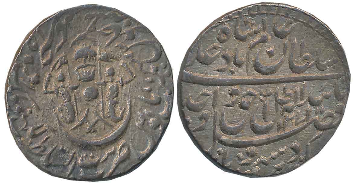 Wajid Ali Shah, Silver Rupee, 11.13g, Broad flan, Bait us Sultanate Lakhnau Mulk Awadh Akh