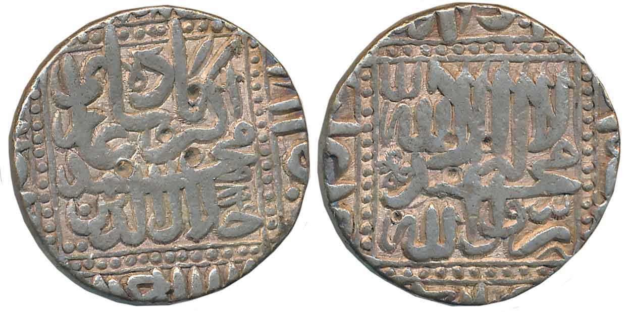Akbar, Silver Rupee, 11.21g, “Kalima” type, Dar al-Sultanate Ahmedabad Mint, AH 984, legen