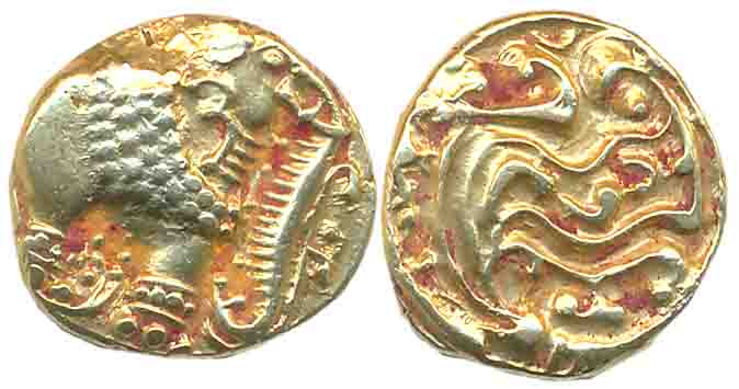 Gangas of Talakadu, Gold Gajapati Varaha, 3.91g, Obv: An ornate Elephant standing to right