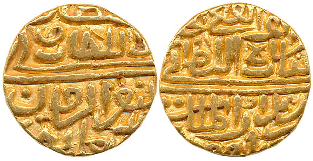 Ghiyath Shah, Gold Tanka, 10.74g, Dar al Mulk Shadiabad Mint, Arabic legend on both sides,
