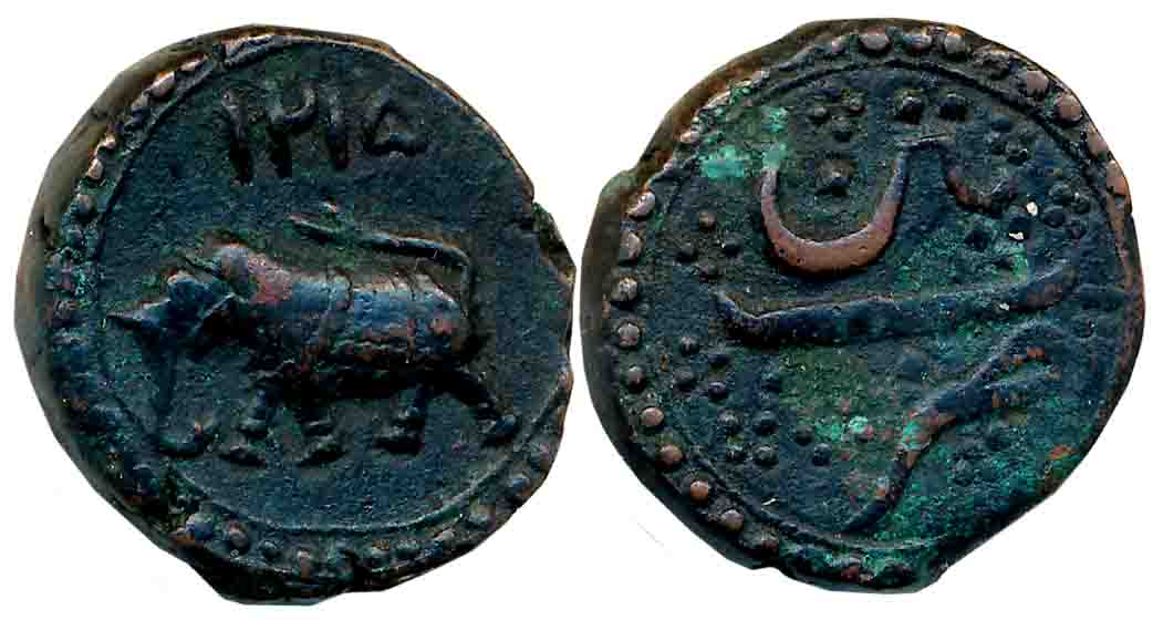 Tipu Sultan, Copper Paisa, 11.35g, Patan Mint, AM 1215, Elephant to left (KM# 123.1). Deep