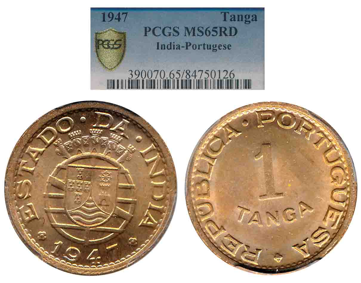 Republic, Bronze Tanga– 60 Reis, 1947 (Gomes# E1.02, KM# 24). Slab & Graded by PCGS as MS6