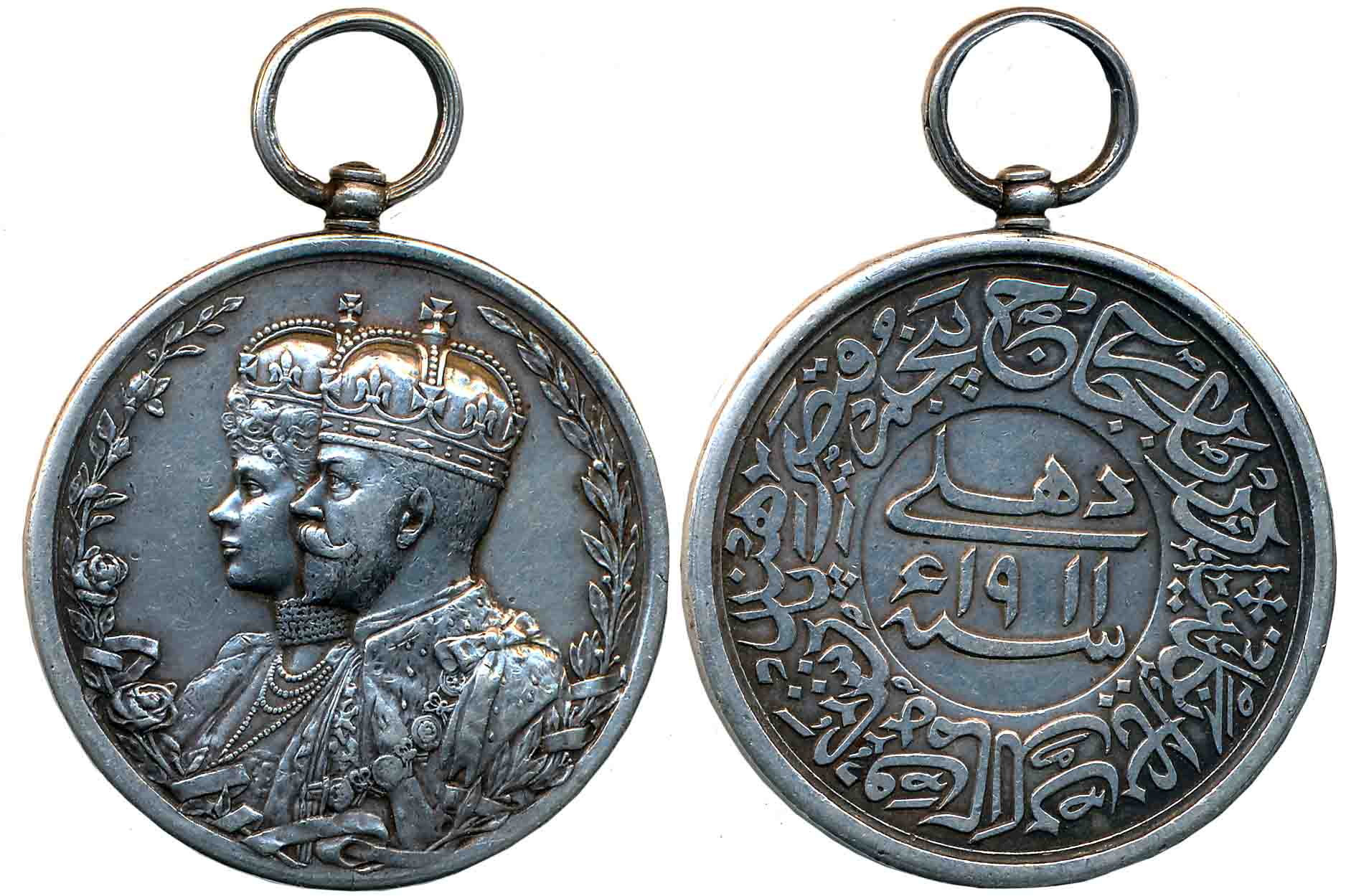 George V, Delhi Durbar Medal, Silver, 38.97g, Obv: conjoined busts of George V and Queen M