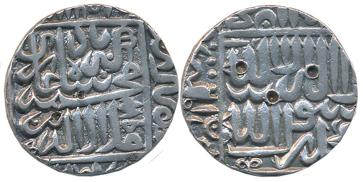 Akbar, Silver Rupee, 11.36g, “Kalima” type, Garha Mint, AH 972, Complete Mint name in the 