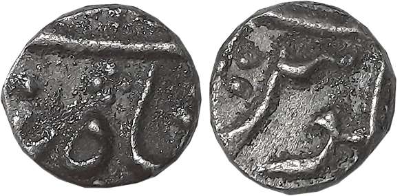 Silver 1/8 Rupee,1.43g, Surat Mint, in the name of Shah Alam II (P. Stevens# 6.172). Very 