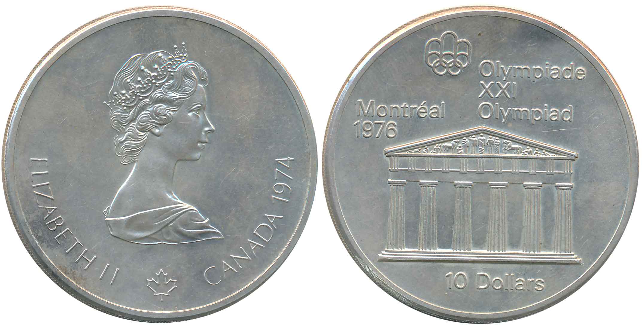 Canada, Elizabeth II, Silver 10 Dollars, 49.08g, Commemorative issue 1976 Olympics Montréa