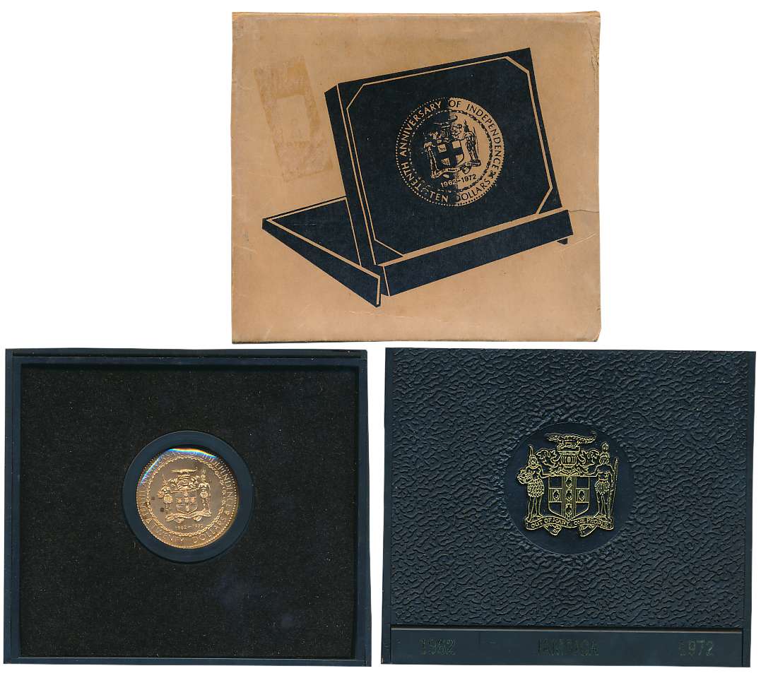 Jamaica, Copper Nickel, 20 Doller, “Tenth Anniversary of Independence”, 1962-1972. In orig