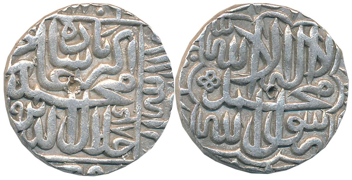 Akbar Silver Rupee, 11.38g, “Kalima” type, Dar ul Khilafa Agra Mint (off flan), AH 985 (KM