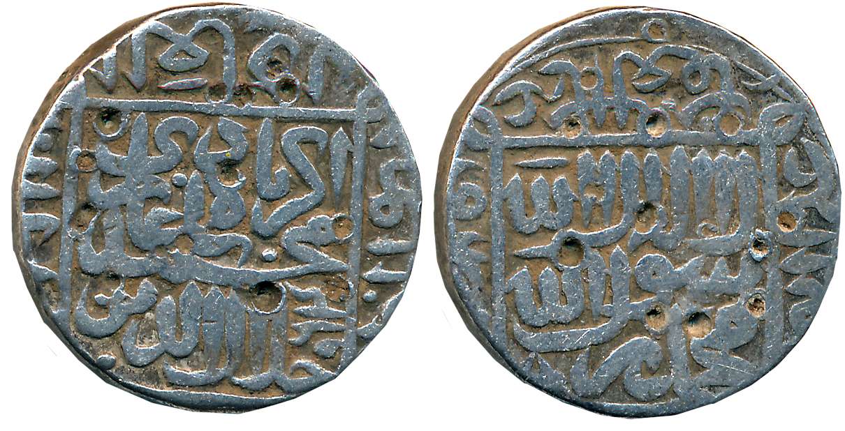Akbar, Silver Rupee, 11.09g, “Kalima” type, Gwalior Mint (off flan), AH 964 (Zeno# 213140 