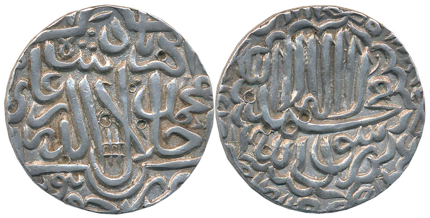 Akbar, Silver Rupee, 11.43g, “Kalima” type, Dar ul Khilafat Jaunpur Mint. Extremely fine.