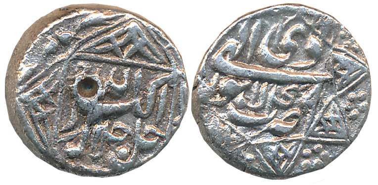 Akbar, Silver 1/2 Rupee, 5.47g, “Jalalahu- Octagonal Border” type, Lahore Mint, Ilahi Mont
