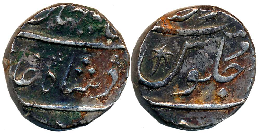 Shah Jahan II, Silver Rupee, 11.52g, Surat Mint (KM# 415.24). Very fine.