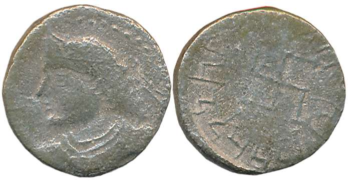 Paratarajas of Baluchistan and NW Sindh, Debased Silver, 1.72g, Obv: Crowned bust left, Re