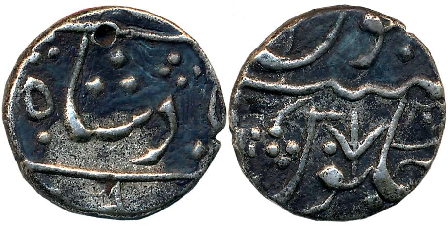 Chandor- Jaaffarabad, Silver 1/2 Rupee, 5.33g, in the name of Shah Alam II (M&W# T1c). Ver