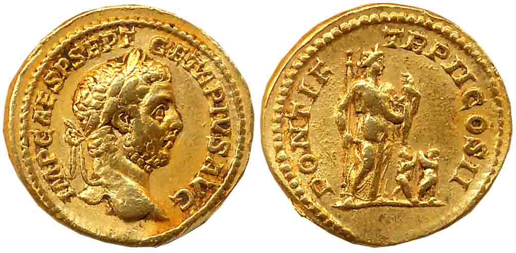Roman Empire, Geta- Publius Septimius Geta, AD209-211, Gold Aureus, 6.90g, Rome Mint, stru