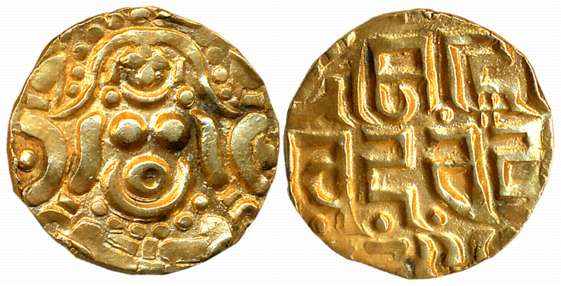Gahadavalas of Kanauj, Govinda Chandradeva, Gold (51%) 4 1/2 Masha, 3.98g, Obv: Goddess La
